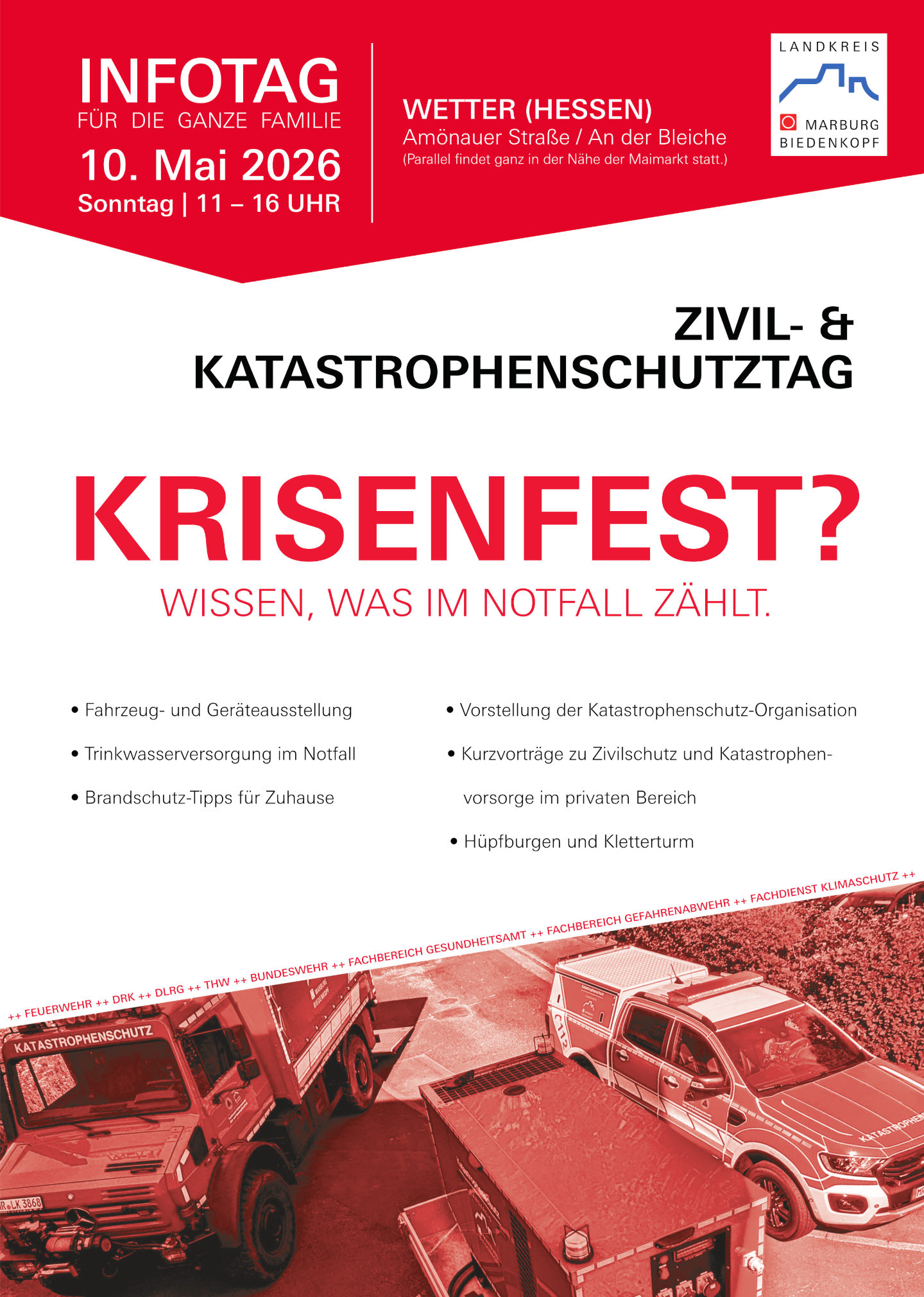 ZIVIL- & KATASTROPHENSCHUTZTAG am 10.05.2026 in Wetter (Hessen) zum Maimarkt